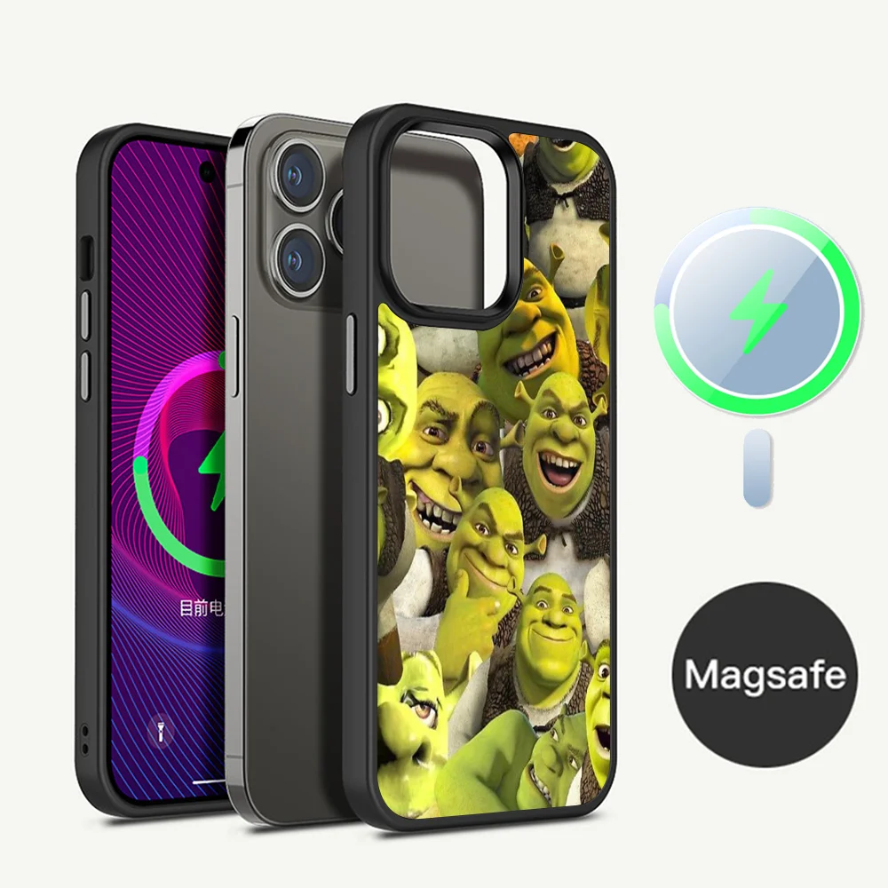 Cartoon Moive S-ShrekS Coon Phone Case For iPhone 15 Pro Max Case 14 Plus 13 12 11 Magesafe Magnetic Wireless Charge Cover