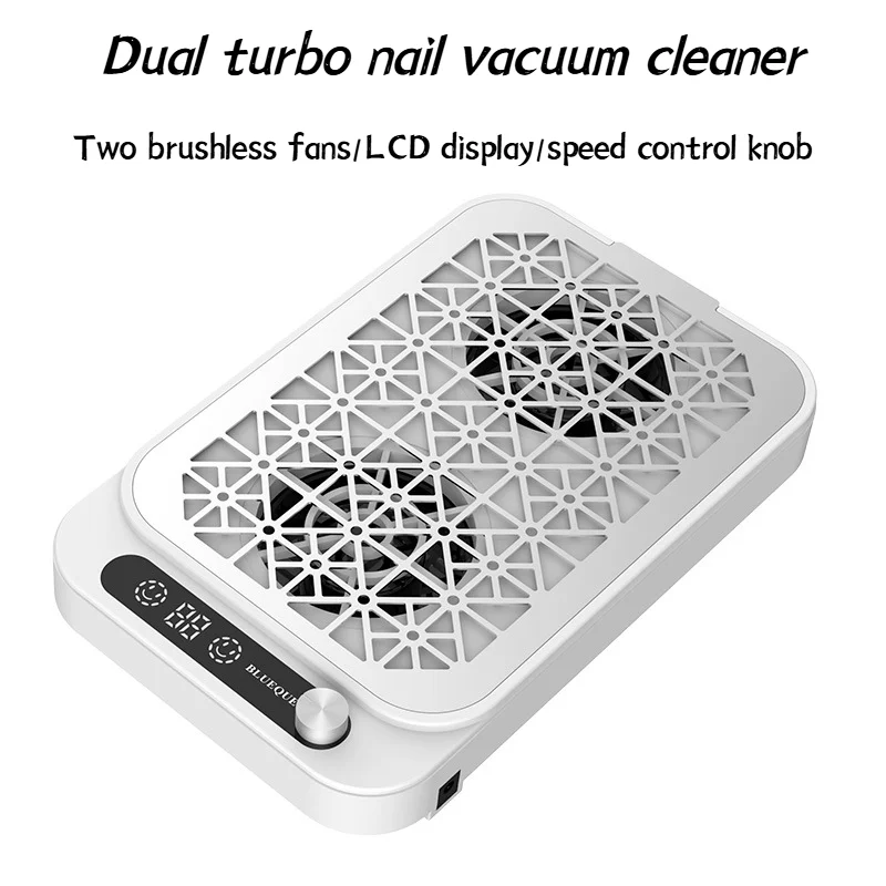 Dual Brushless Turbo Fan Nail Art Vacuum Cleaner New Style Artificial Leather Handle High Power Adjustable Speed Display