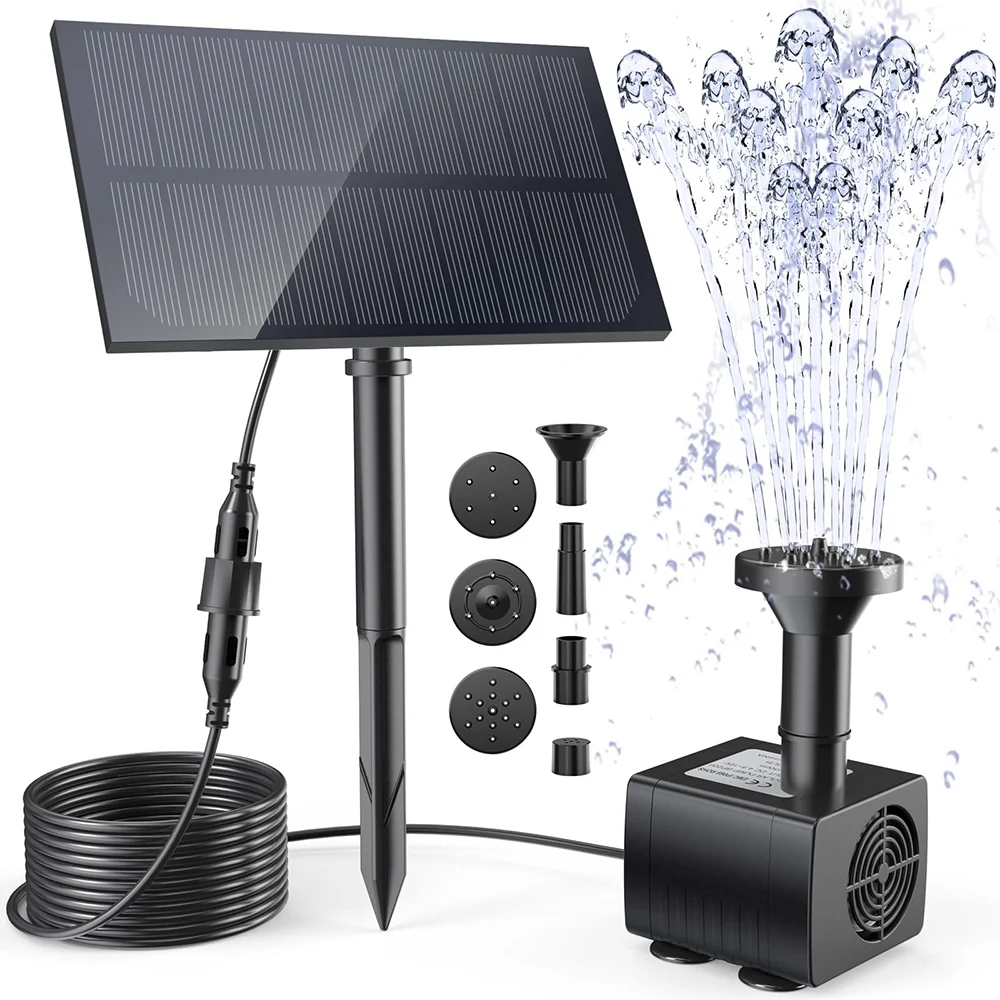 Solar Fountain Water Pump Kit Upgrade Solar Powered Fountain Pump With Stake for Garden, Backyard, Pool, Fish Tank, Aquarium