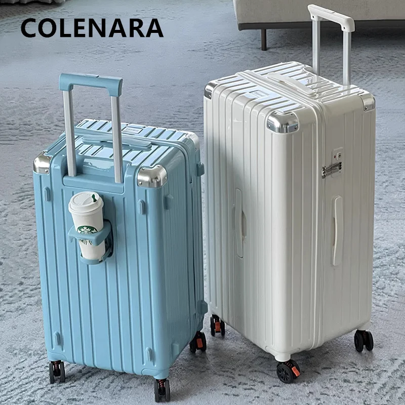 Maleta de cabina COLENARA, cubierta de carrito de gran capacidad ABS + caja de embarque para PC, bolsa de viaje con ruedas para mujer con equipaje rodante
