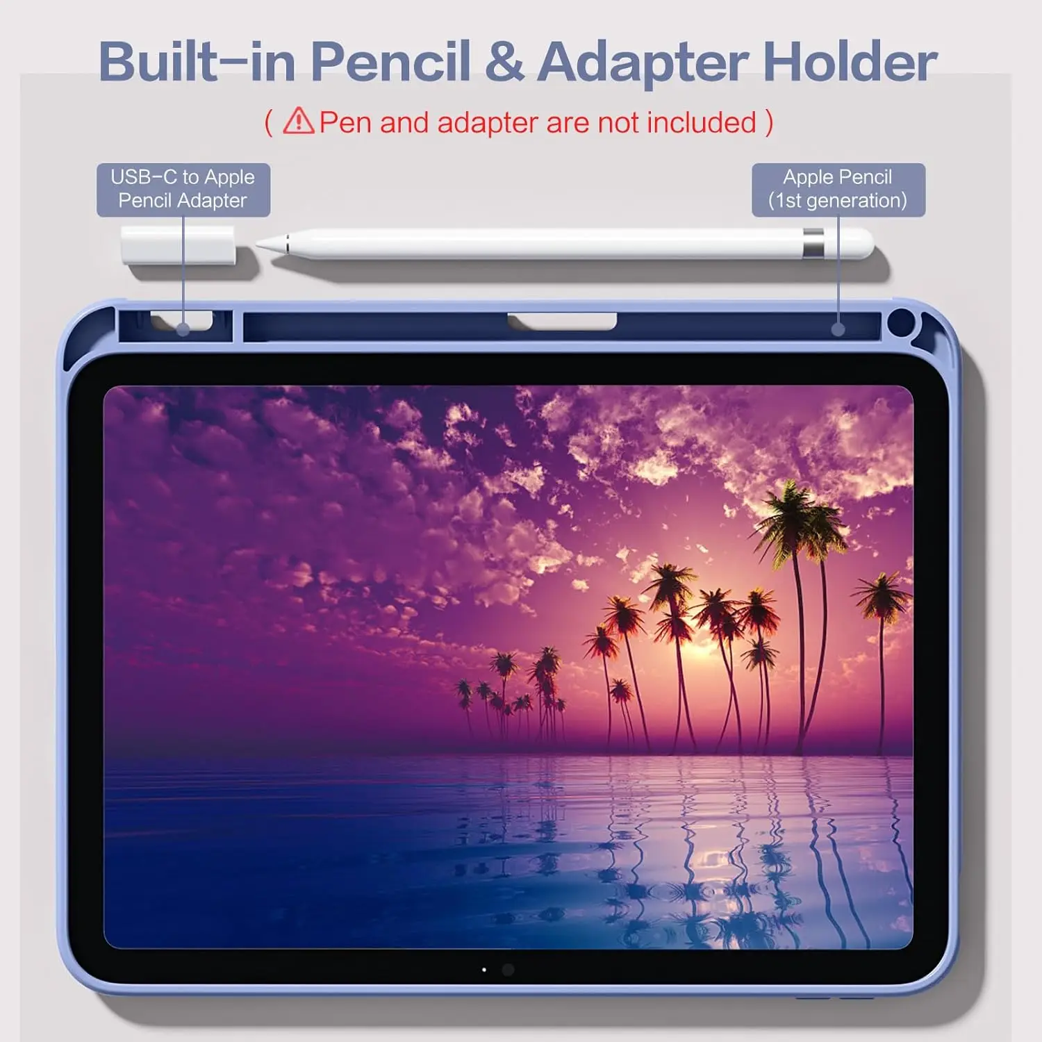 Совместим с iPad (A16) Чехол 11-го поколения 11 дюймов 2025, для iPad Чехол 10-го поколения 10,9 дюймов 2022 с держателем для карандашей