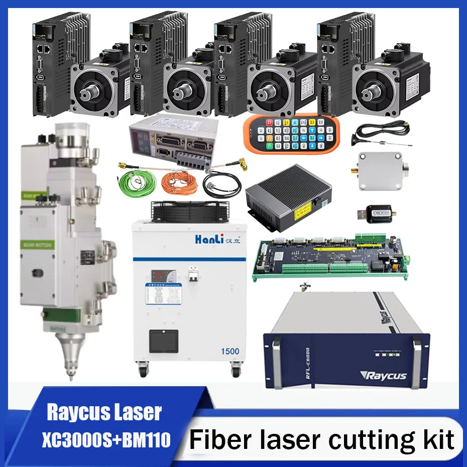 Kit laser Raycus RFL-C020/RFL-C025/RFL-C3000S/RFL-C6000S XC3000S, BM110, ônibus de acionamento do servo motor Huichuan SV630 750W/400W