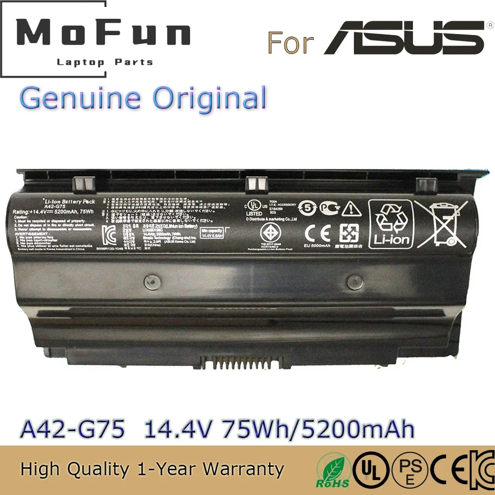 

Brand New Original A42-G75 14.4V 5200mAh Laptop Battery for Asus G75 G75-3D G75V G75V-3D G75VM G75VM-3D G75V etc.