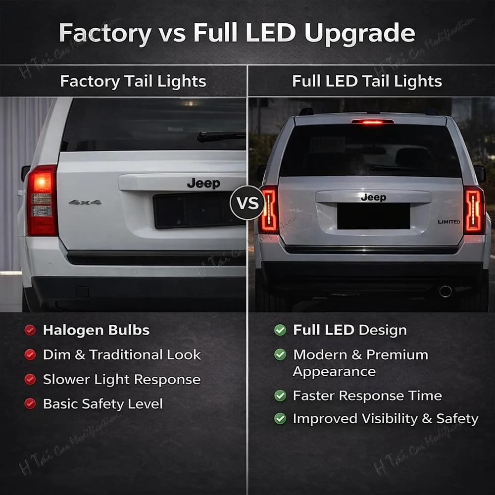 Pair LED Tail Lights For Jeep Patriot 2008-2017 Rear Lamps Taillights Rear Fog Lights Dynamic Turn Signal Car Light Assemblies view 4