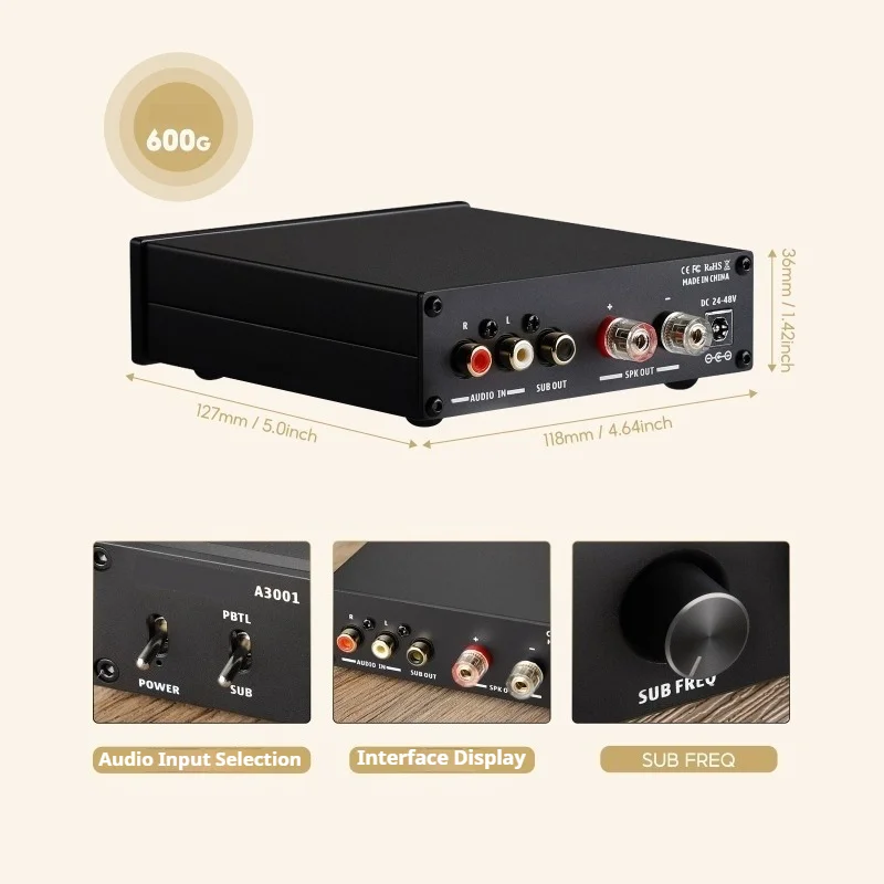A3001 Digital Power Amplifier 300W Subwoofer Power Amplifier Full Frequency Mono HIFI Single Channel