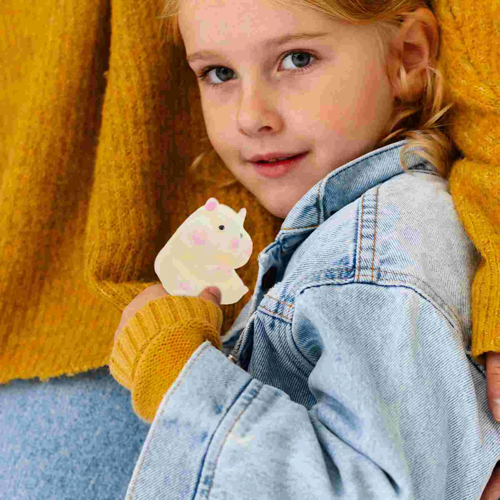 Jouets en forme de hamster Dummonopole pour enfants, souris à presser extensible compacte, main jaune souple, mentaires oriel, en forme d'adulte, bébé, ménage