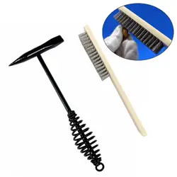 10.5 Inch Cone Vertical Chisel Coil Serviceable Spring Handle Welding Chipping Hammer for Welding with 7.78 Inch Wire Brush