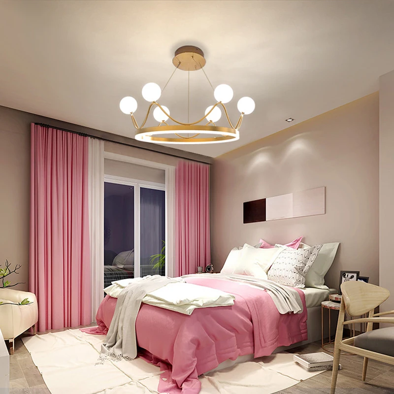 Modern LED Pendant Lamp Ceiling Chandelier Lighting With Crown Design For Living Room Kids bedroom decoration