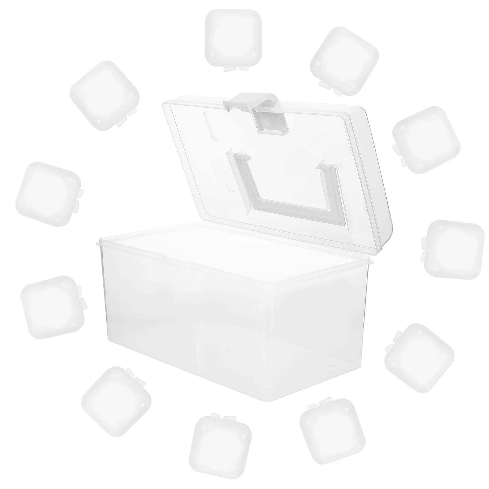

1 set 1 Set Transparent Anti-Oxidation Jewelry Storage Box Clear Mini Organizer For Earrings Necklaces Rings Portable Plastic