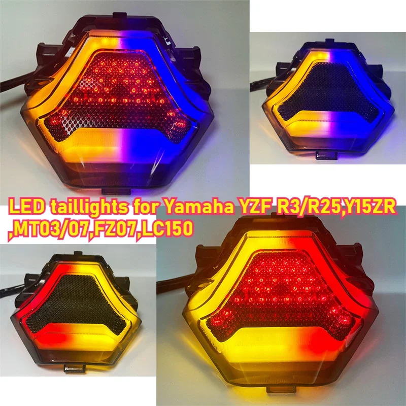 Motorcycle LED taillights Motorcycle rear brake light indicator for Yamaha YZF R3/R25,Y15ZR,MT03/07,FZ 07,LC150