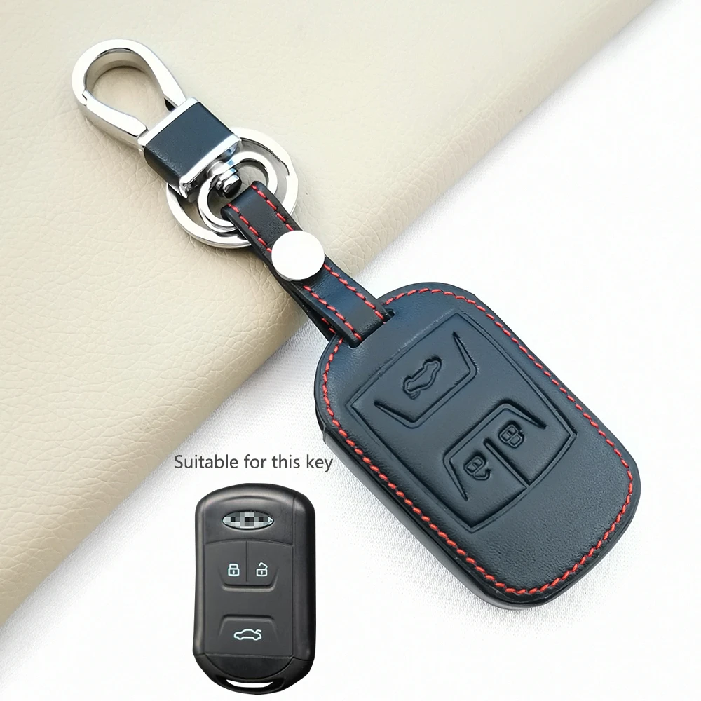 Wear Resistant Leather Car Key Cover Case For Chery Tiggo 2 3x Arrizo 4 5txs 5 Pro Gx 5x EQ7 7 8 Pro Exeed 2019 2020 2021