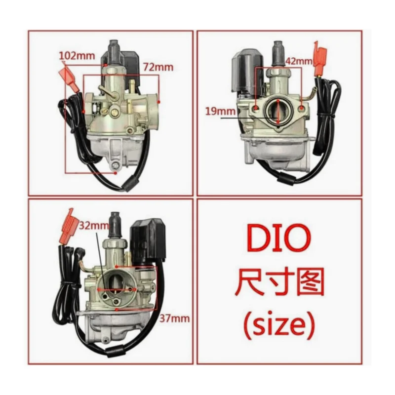 Carburetor For Honda 2 Stroke Dio50 AF18 AF27 AF28 TACT SA50 SK50 SYM DD50 SP DIO 50 Kymco Scooter 19mm