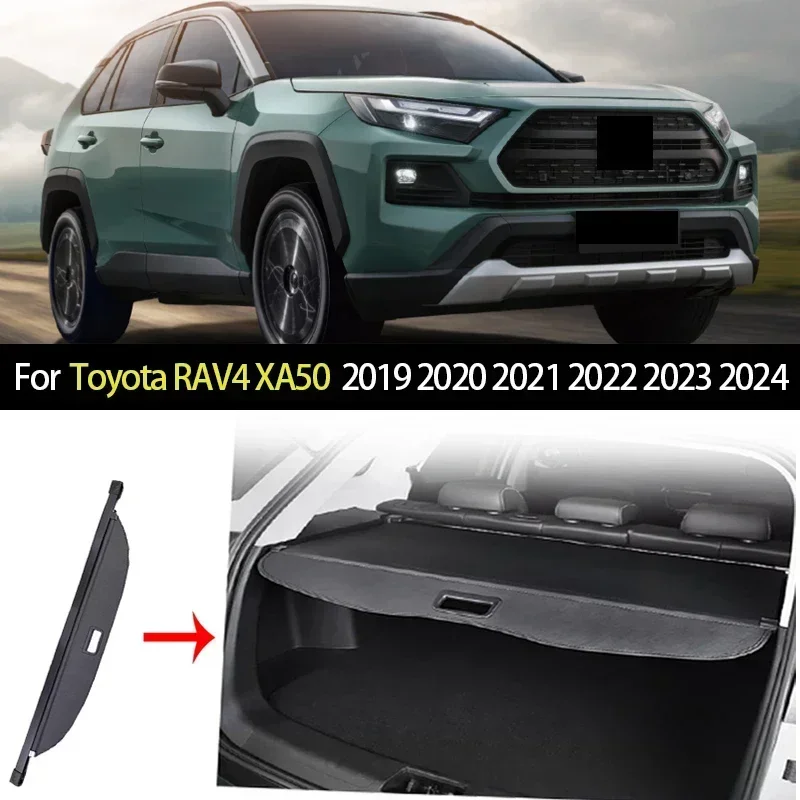 Car Trunk Cargo Cover for Toyota RAV4 RAV 4 XA50 2019 2020 2021 2022 2023 2024 Waterproof Luggage Security Shades Accessories