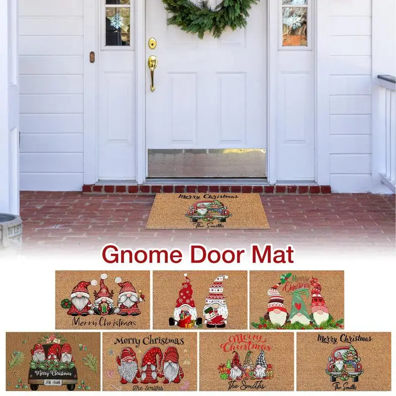 Christmas Welcome Gnome Doormat Front Porch Floor Rugs Welcome Mat For Home House Entrance Living Room Bedroom Decorations