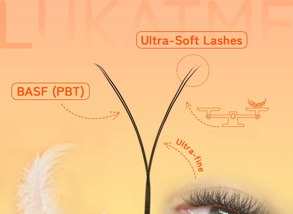 LUKATME YY Wimpernverlängerungen, vorgefertigte Wispy-Fächer, natürliche YY schwarze Wimpernbüschel, C/D/M Curl, Easy Fan Wimpern 7-15mm für den Salon – Detail 4