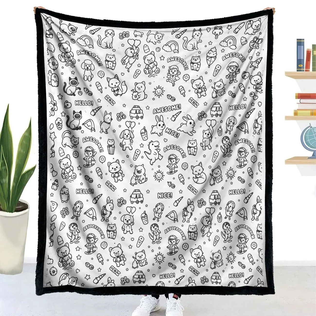 Multifunctional Soft Hand Coloring Blanket DIY Coloring Blanket Fashion Handmade Coloring Brushes Coloring Blanket