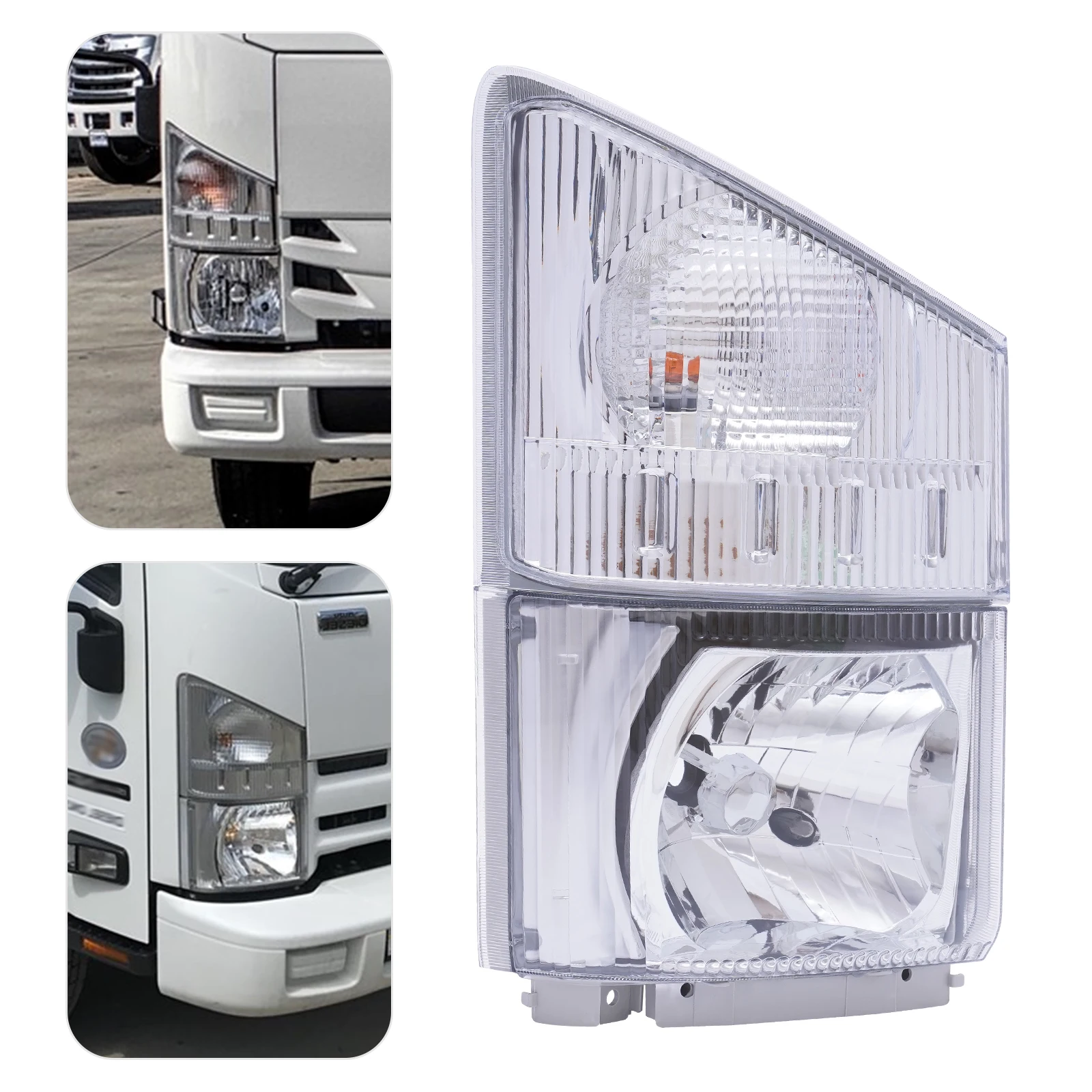 

Passenger Side Headlight Assembly with Corner Lamp - Compatible with ISUZU NPR, NPR-HD, NQR, NRR (2008-2020) - Right Hand (RH)