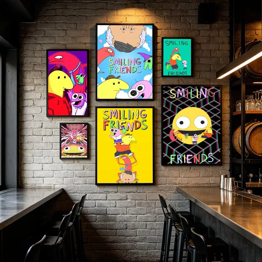 Cartoon S-Smiling Friends Poster HD Wandaufkleber für Zuhause, Flur, Wohnzimmer, Schlafzimmer, Bar, Büro, Dekor, Kunstdrucke