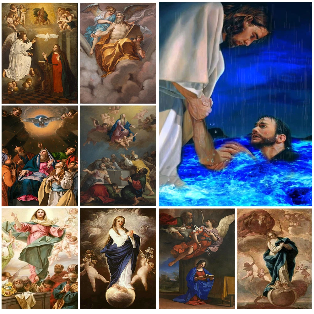 

Jesus Redemption Religion Christianity Virgin Mary Poster Wall Art Canvas Painting Wall Pictures For Living Room Decor Unframed