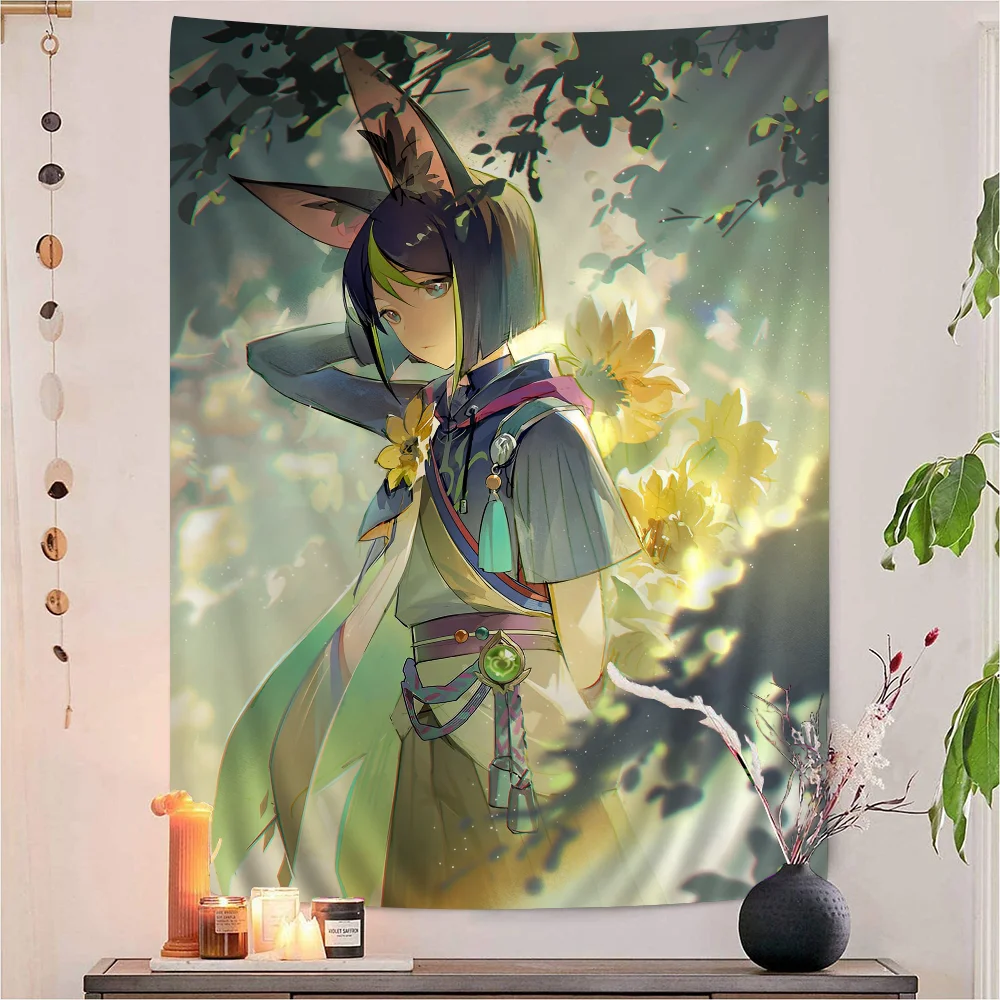 

Tighnari Genshin Impact Tapestry Art Printing Art Science Fiction Room Home Decor Home Decor