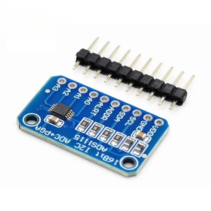 High Precision 16Bit ADS1115 ADC Module - I2C 4-Channel with Professional Gain Amplifier for Analog Conversion