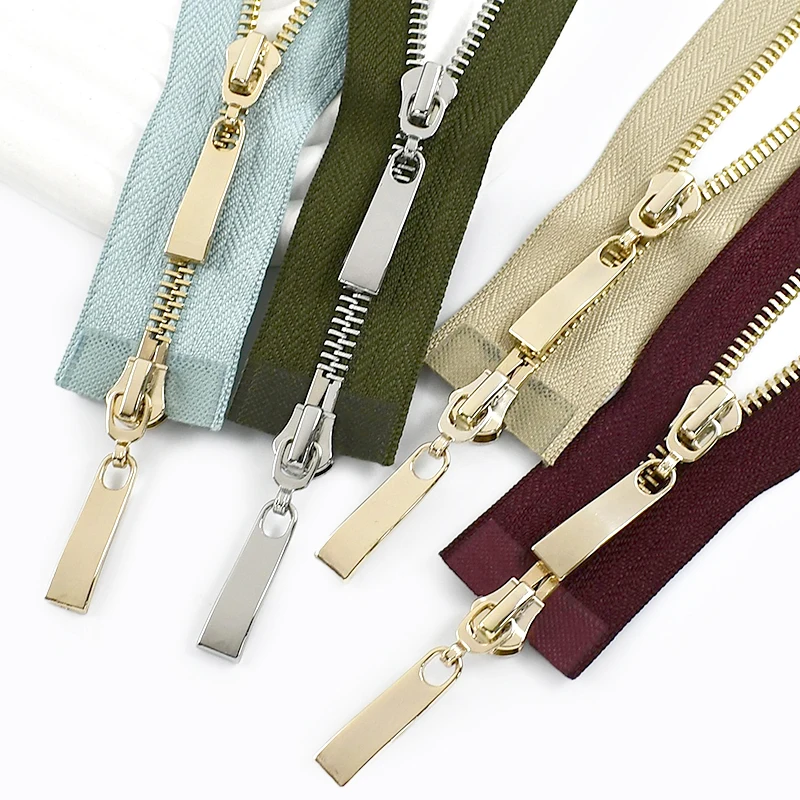 

5# Colored Metal Zipper 80-120cm Double Slider Zippers Jacket Bag Closure Zip Tape Sewing Decor Zips Repair Kits DIY Accessories