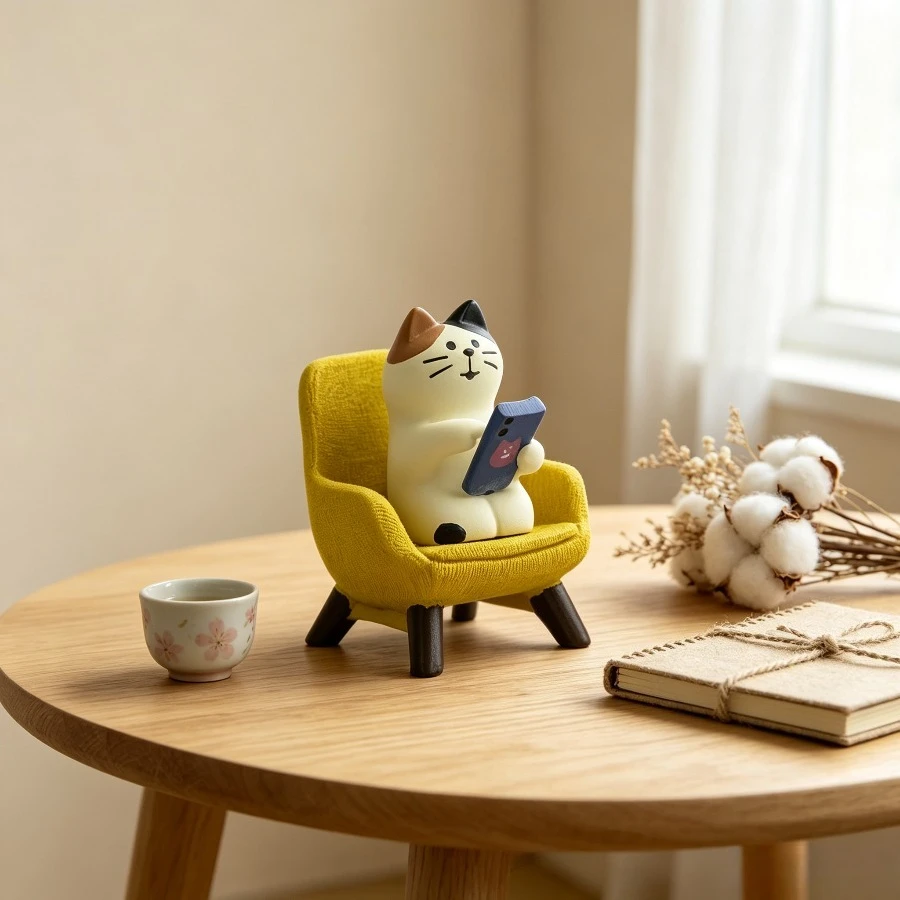 Delicate Cartoon Cat Sofa Chair Mini Doll Room Tabletop Decoration Creative Tabletop Mini Decoration Gift Pieces Resin Craft