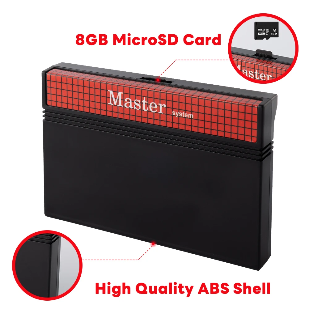 خرطوشة ألعاب Master System 1400 in 1 لـ USA EUR SEGA مع بطاقة TF سعة 8 جيجابايت وبطاقة وحدة تحكم ألعاب النظام الرئيسي #4