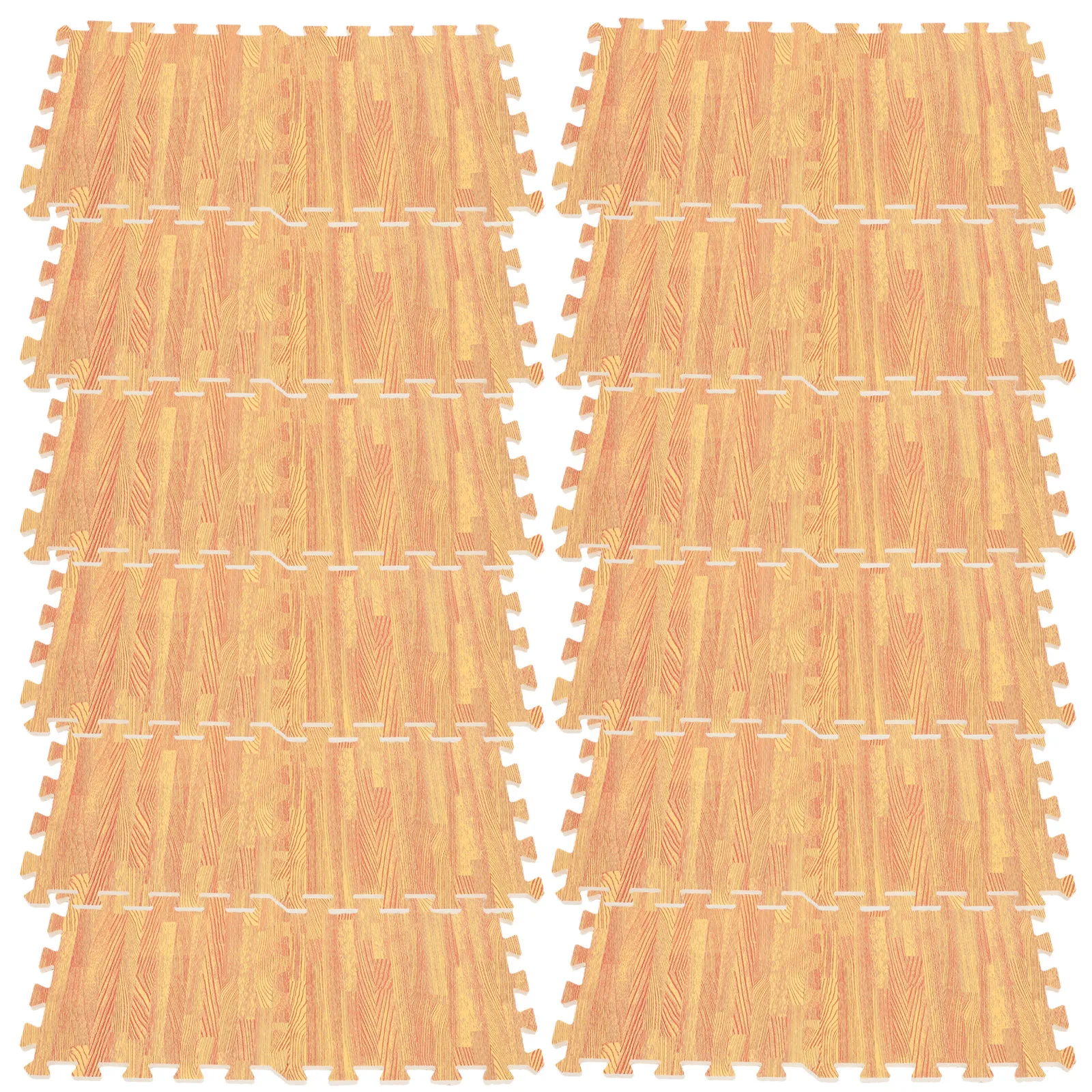 

12Pcs Stylish Wood Grain Foam Floor Tiles Interlocking Baby Crawling Mat Soft Comfortable Floor Protector for Kids Play Area
