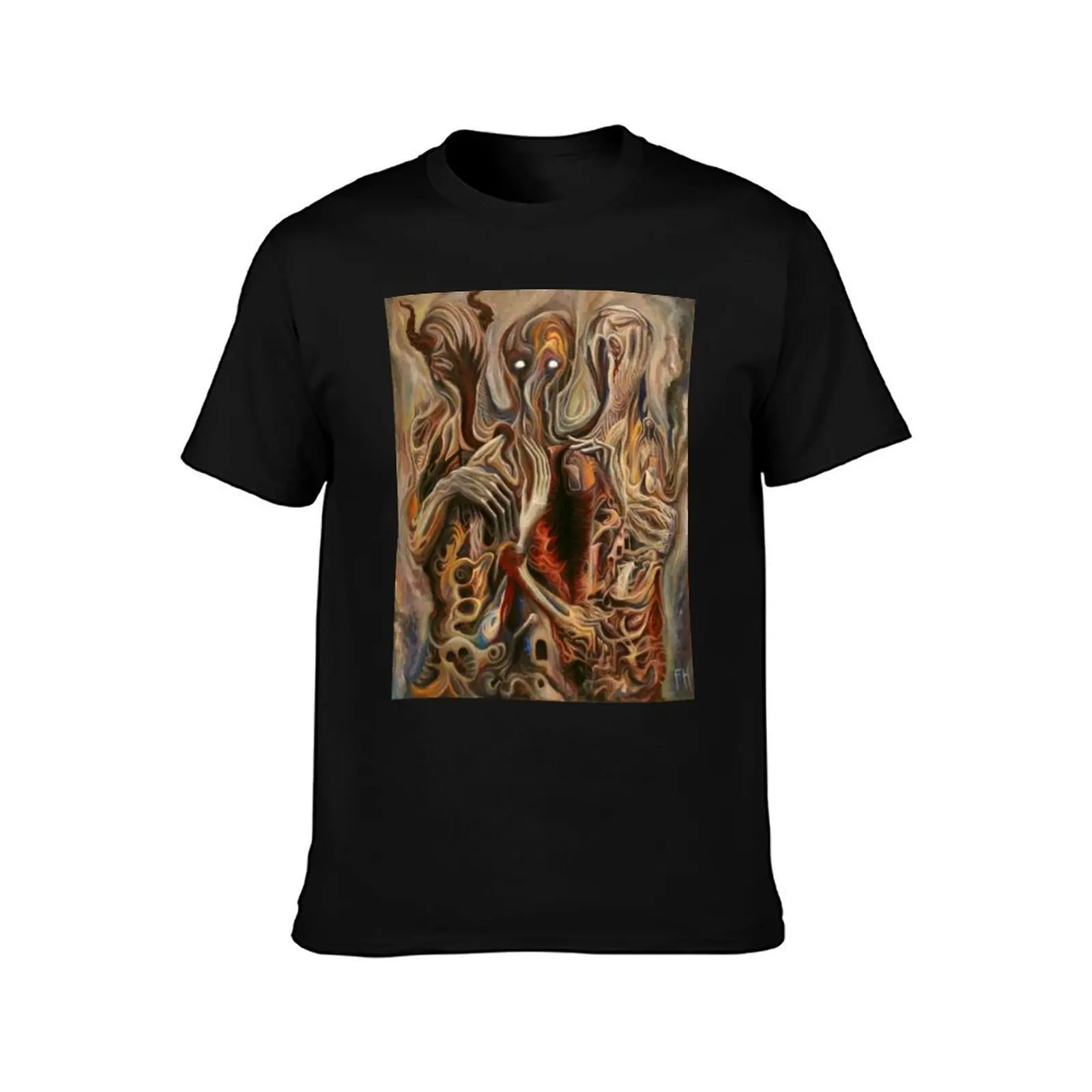 Myself, Decaying - Painting by Frank Heiler T-Shirt Creative Graphic Tee Shirt T-Shirt