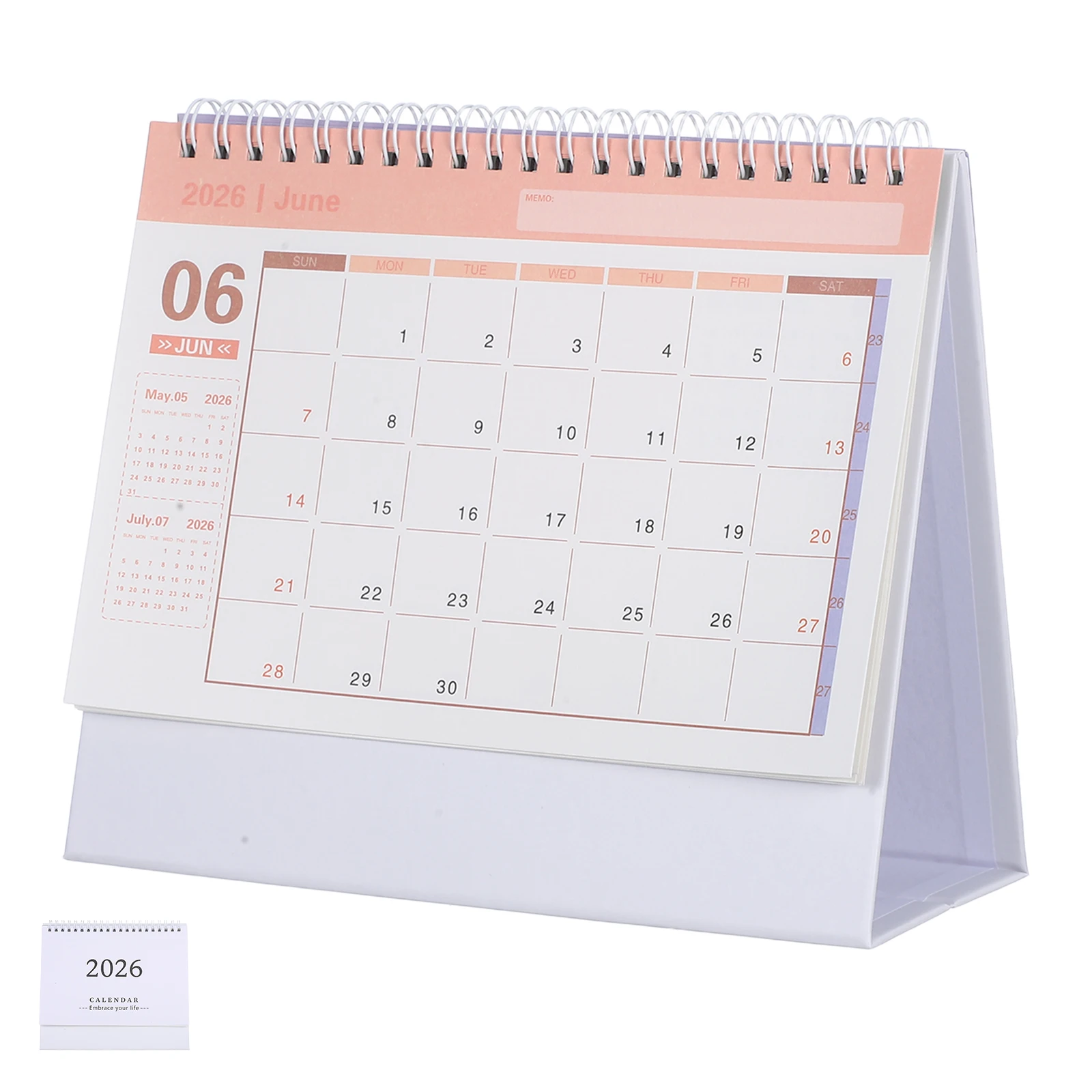 

Small Desktop Calendar 2025-2026 Compact Foldable Stand Up Planner July 2025 To December 2026 Thick Paper Office School