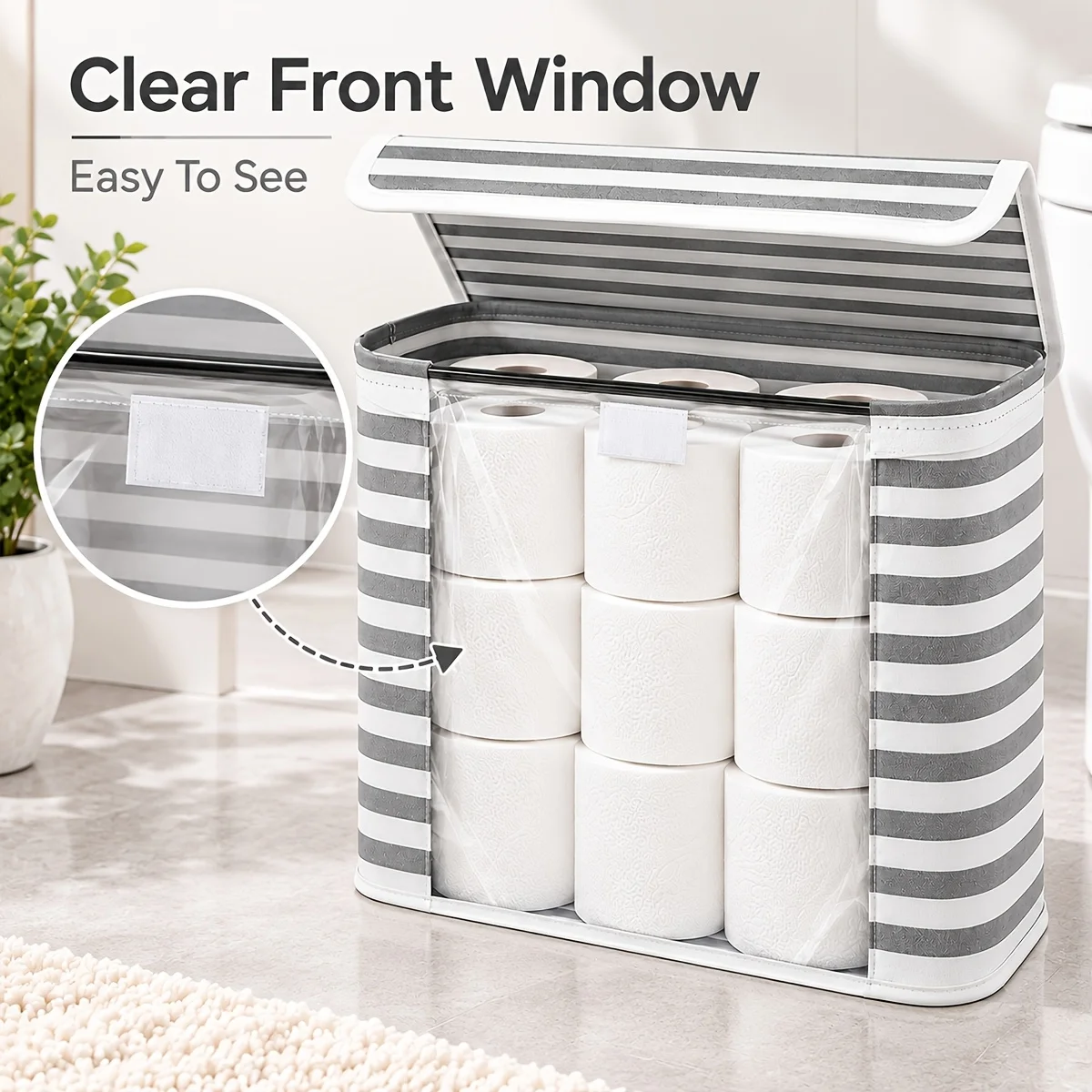 24 Liter Large Toilet Paper Storage Box Multi Functional Tissue Organizer Foldable Bathroom Storage Holder For Household Use