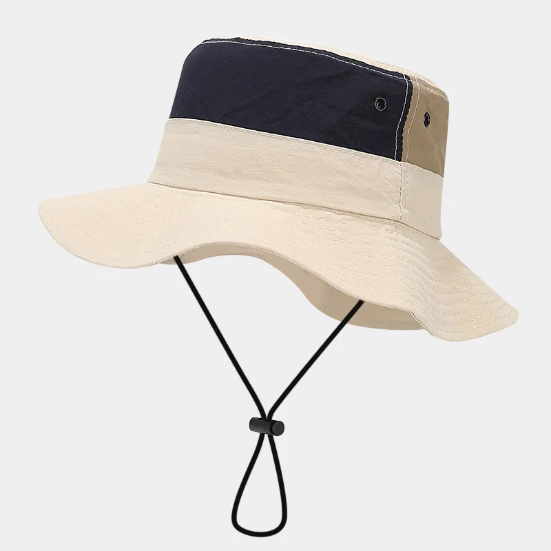 Bucket Hat Men Women Summer Sun Protection Wide Brim String Panama Cap Accessory For Beach Fishing Climbing Holiday Outdoor