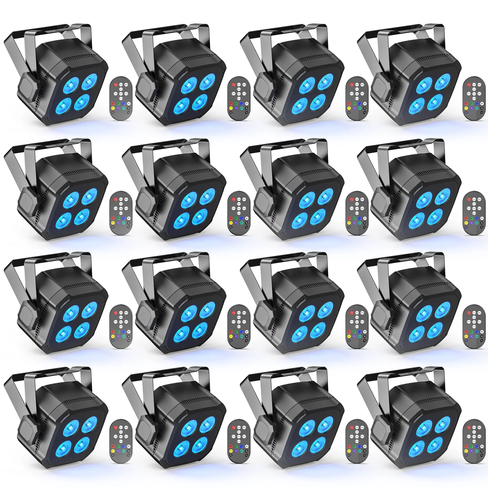 

Yiflamefly 8/16Pcs 30W Par Lights 4x8W LED RGBWYP+CYAN DJ Light Remote & DMX Controlled Stage Light For Wedding Party Club Disco
