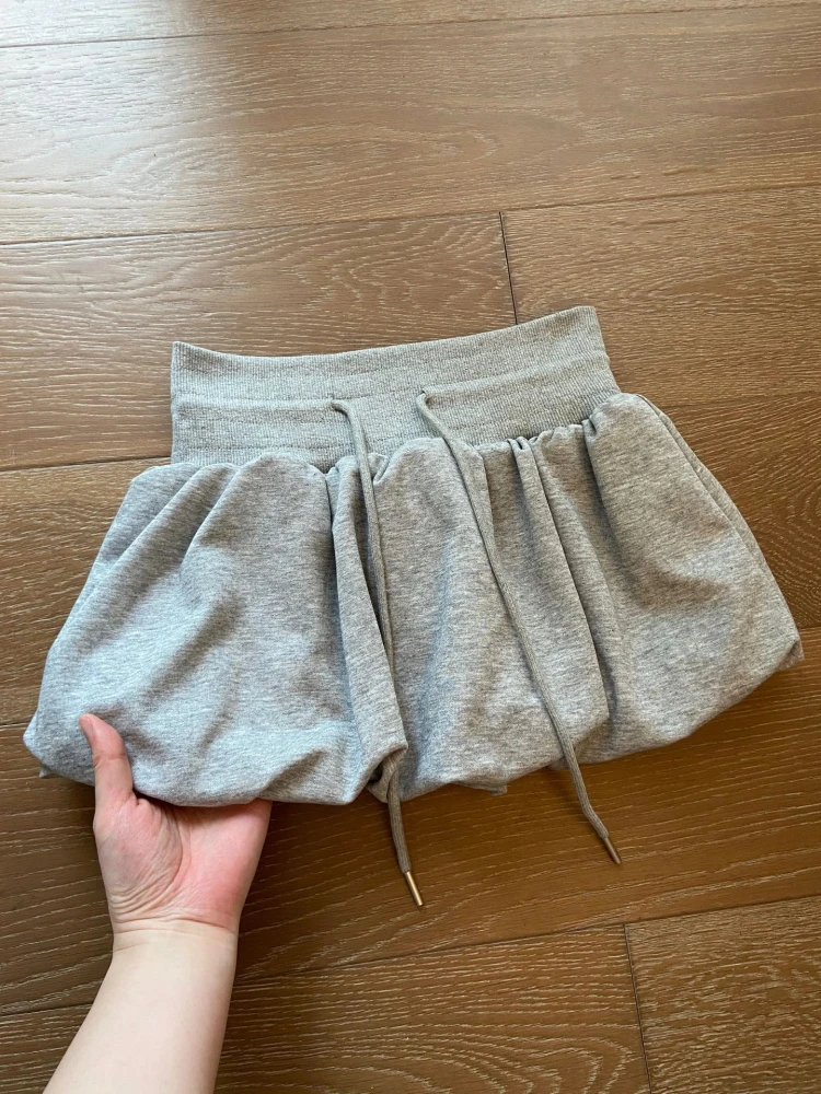 

ay Dstring High Waist Puffy f Skirt for Women Autumn Commute Sle Korean Faion Anti-Light Skirt Pants Pumpkin ap...