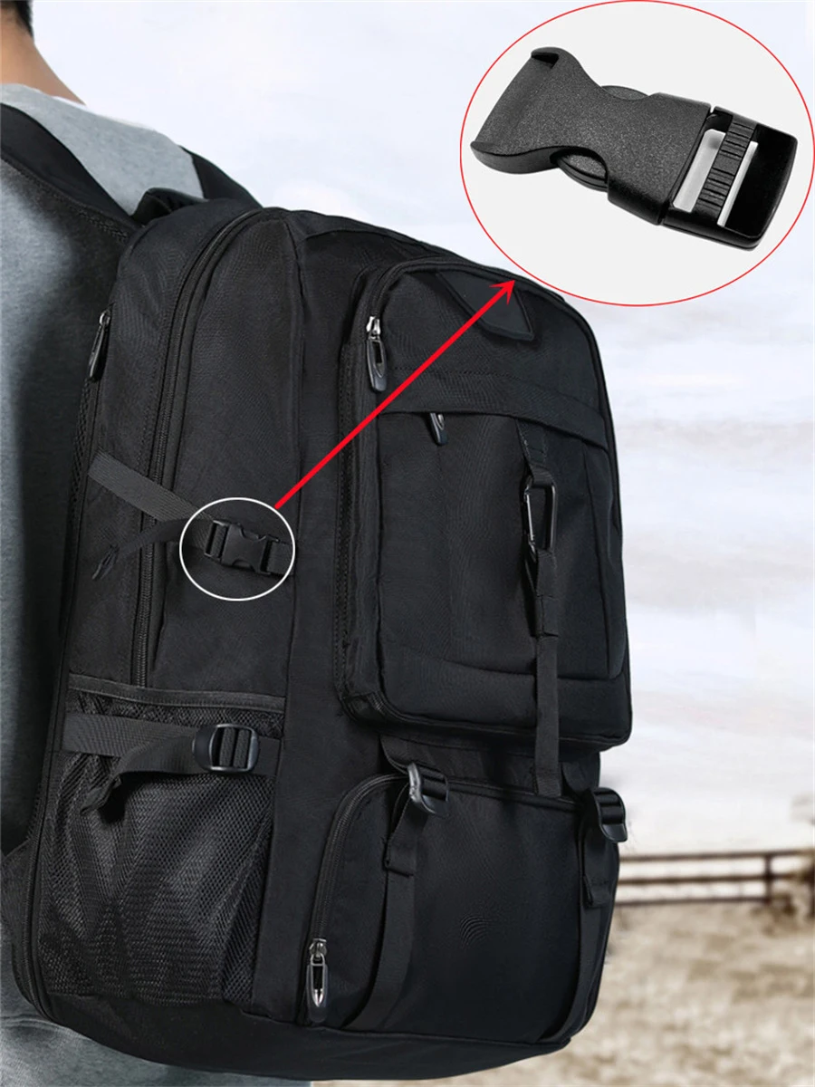 10 stücke für 10mm-25mm Gurtband Kunststoff seitliche Entriegelung Schnalle Gürtels chnalle für Rucksack Gepäck gurte Gurtband Größe schwarz