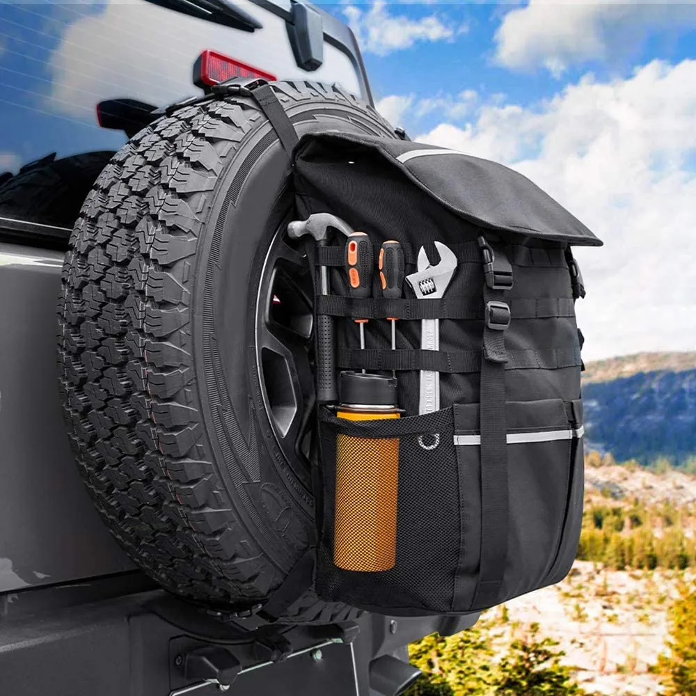

Large Capacity Spare Tire Bag Fits 40" Tire Overland Series Waterproof Spare Tire Trash Bag And Rear Gear Bag