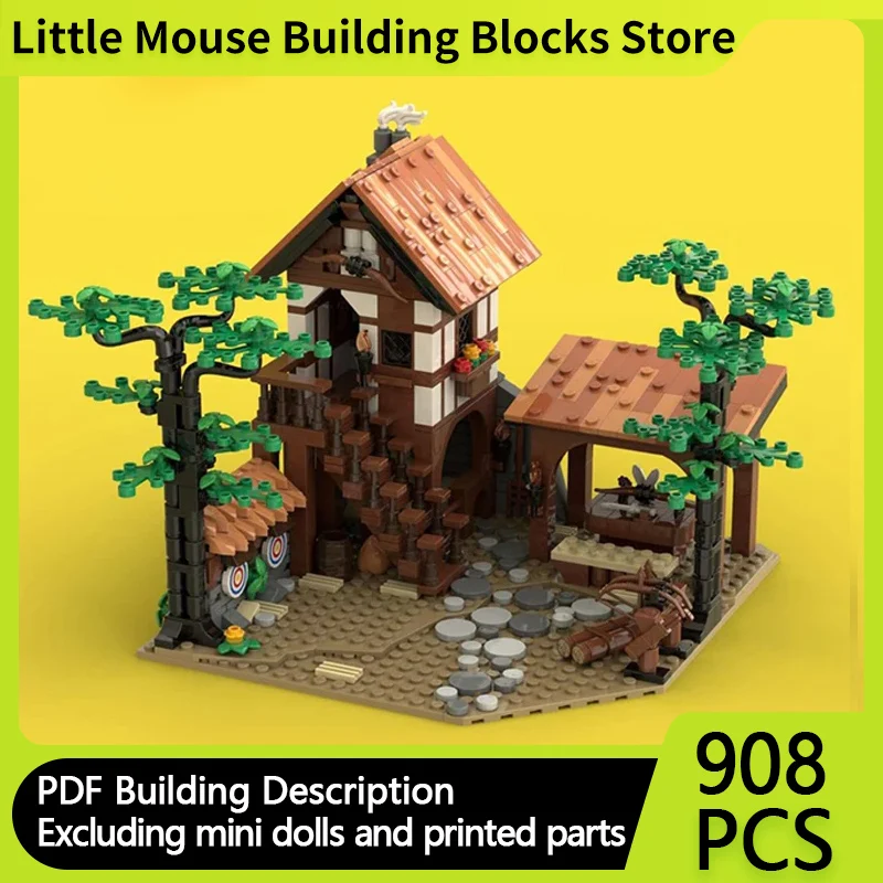 Street View Model MOC Building Bricks Lion Warrior Archery Factory Modular Technology Gifts Holiday Assemble Children Toys Suit