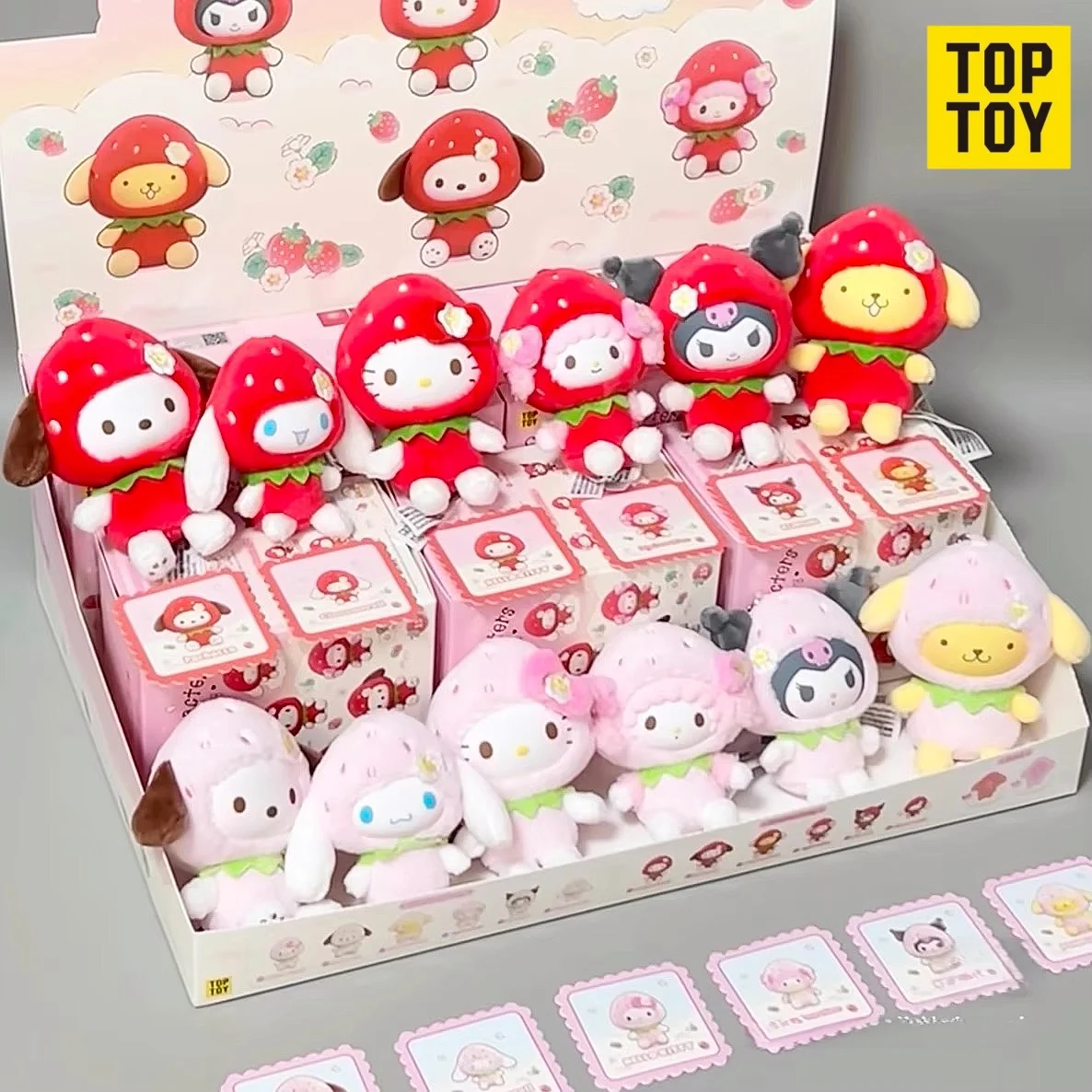 

Authentic Toptoy Sanrio Strawberry Sugar Mini Vinyl Plush Blind Box Toys Cute Bag Pendant Anime Figurine Keychain Child'S Gifts