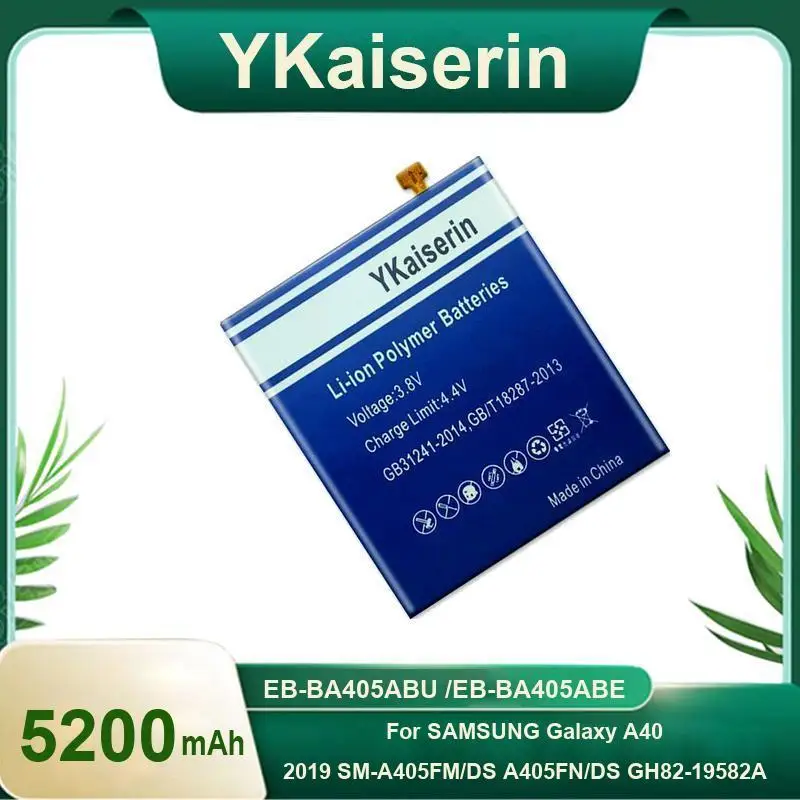 

Mobile Phone Battery For Samsung Galaxy A40 2019 SM-A405FM DS A405FN DS GH82-19582A 5200mAh EB-BA405ABU EB-BA405ABE Robust