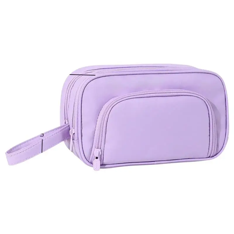 Kawaii 3-Schicht-Federmäppchen mit großer Kapazität, Schüler-Federmäppchen, Schulschreibwaren-Box, einfarbige Make-up-Aufbewahrungstasche – Detail 6
