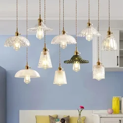 Retro Glass Chandelier Restaurant Tea Room Bar Bedrooms Studio Cafe Clothing Stores Lustre Single Head Vintage Pendant Lamps