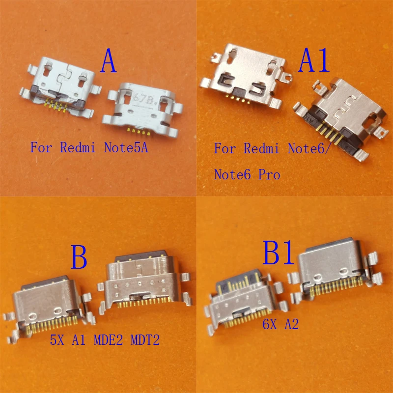 

10-100 шт. разъем для док-станции, зарядное устройство, USB-порт, разъем для Xiaomi Redmi MDE2 MDT2 6X A2 Note6 Note 6 Pro 5A Note5A 5X A1