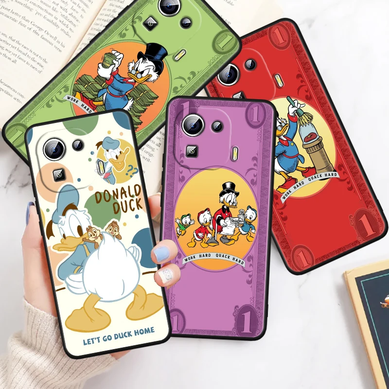 Disney Donald Duck Fashion For Xiaomi Mi 14 13T 13 12T 12 11T 11i 11 10T 10 Pro Lite Ultra 5G Black TPU Phone Case