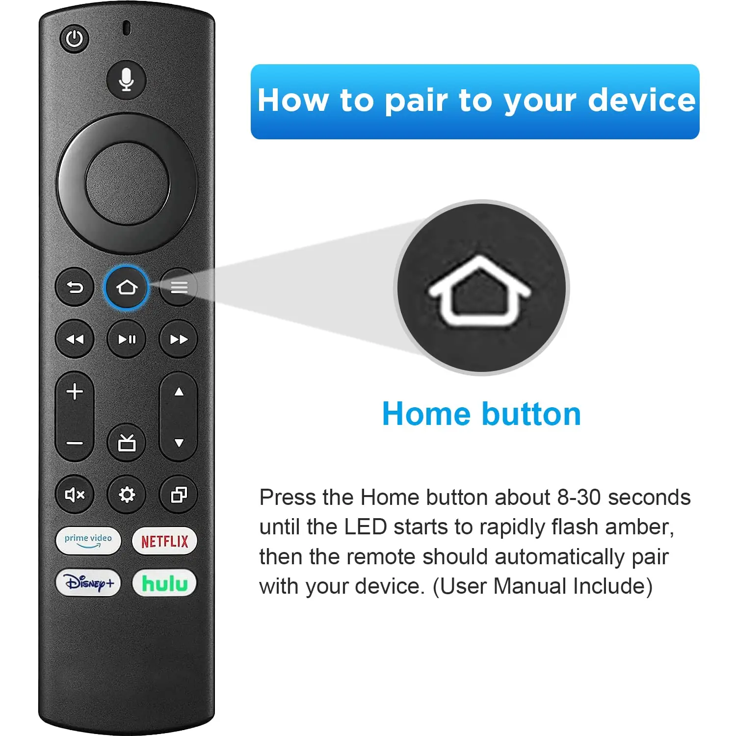 Replacement Voice Remote Control for Insignia Smart TV and Toshiba Smart TVs with Netflix Prime Hulu Shortcut Keys NS-RCFNA-21