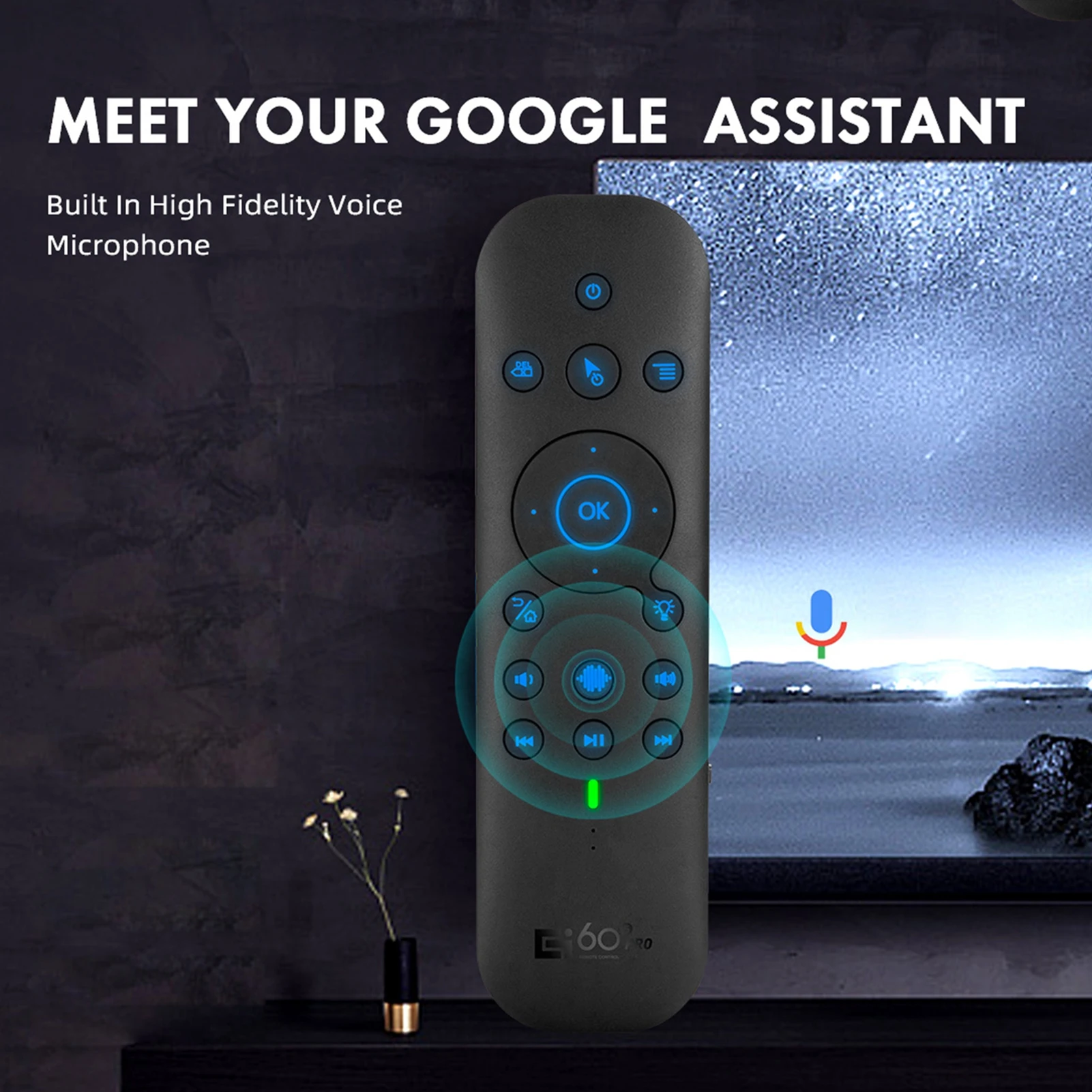 Fly Mouse Wireless Air Mouse G60SPRO BT 2.4G Dual Mode Voice Remote with Keypad 6- Gyroscope for Smart TV Android TV BOX PC
