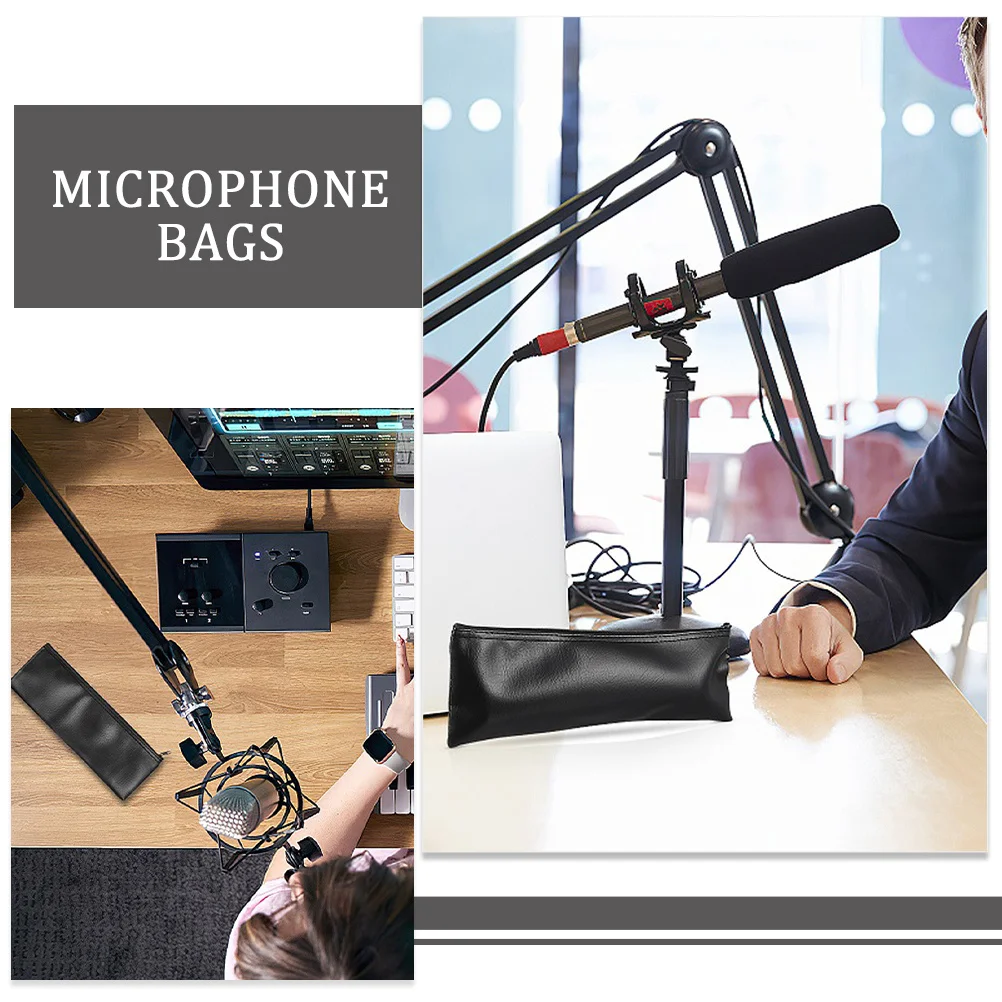 

3pcs Microphone Bag Zipper Closure Shockproof Mic Storage Pouch For Wired Wireless Vocal Mics Outdoor Travel Organizer Case