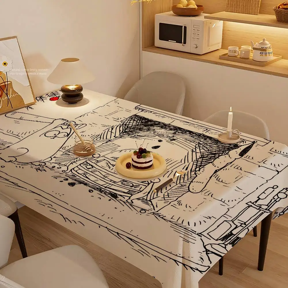 لطيف-S-Simons-القط مفرش المائدة المنزل عشاء حفلة غطاء الطاولة مأدبة الزفاف في الهواء الطلق غطاء حفلة فندق الديكور مفارش المائدة