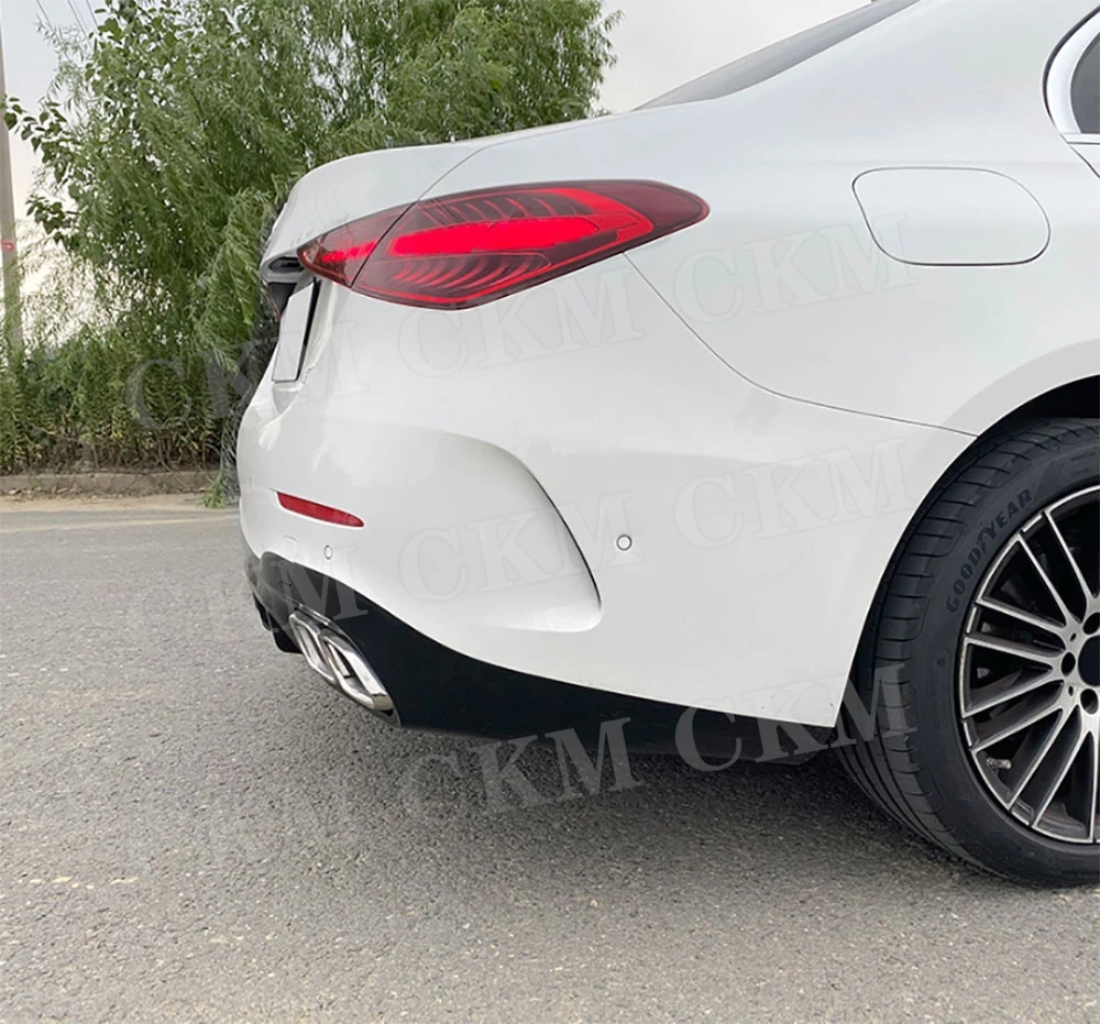 

Car Rear Diffuser Lip Spoiler with Exhaust Rear Tips Brackets for Mercedes Benz C Class W206 C200 C260 C300 C43 C63 AMG 2022+