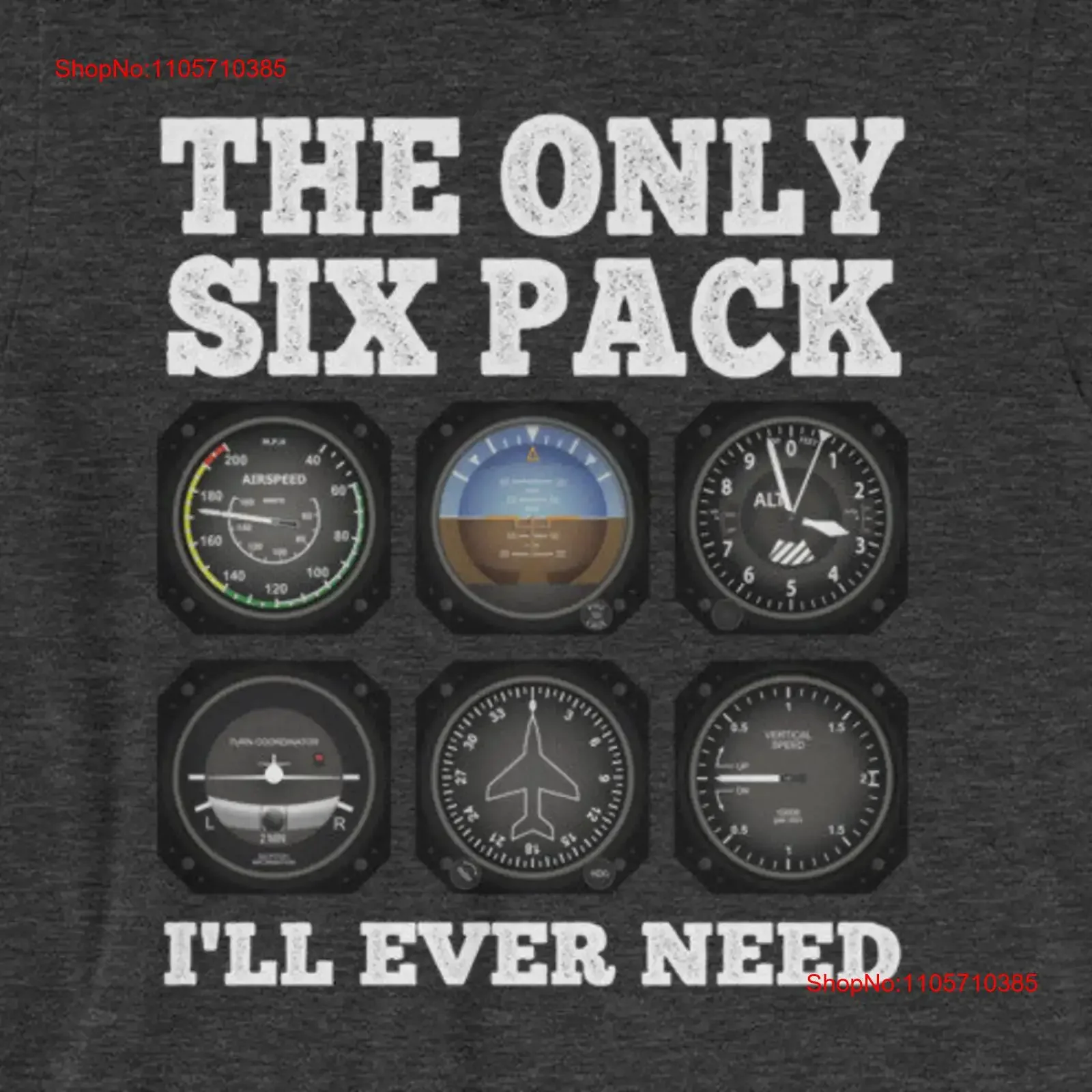 Aviation Pilot Airplane T Shirt The Only Six Pack I'll Ever Need Funny Father's Day Premium vintage Washed streetwear Versatile